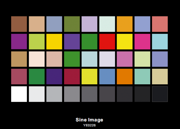 투명한 Sineimage DTV 색깔 번역 시험 도표 YE0226